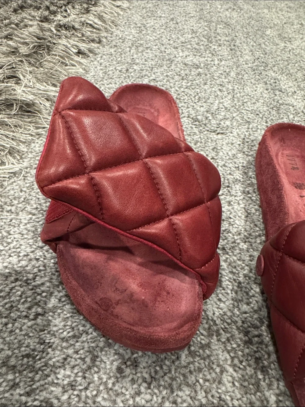 Birkenstock 1774 Women’s Quilted Slide Sandals in Wine